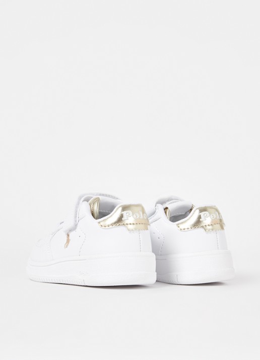 Ralph Lauren Master Court sneaker met logoborduring - achterkant wit