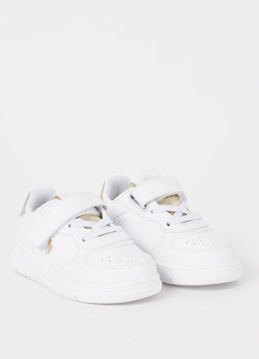 Ralph Lauren Master Court sneaker met logoborduring - voorkant 3 wit