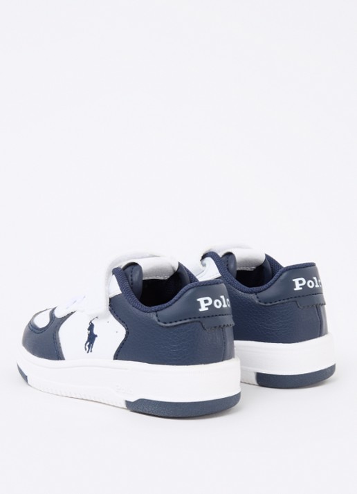 Ralph Lauren Master Court sneaker met logoborduring - achterkant 4 donkerblauw