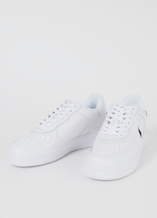 Ralph Lauren Masters Court sneaker met leren details - detail 3 wit