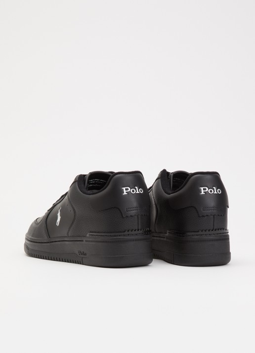 Ralph Lauren Masters Court sneaker met logo  - achterkant 2 zwart