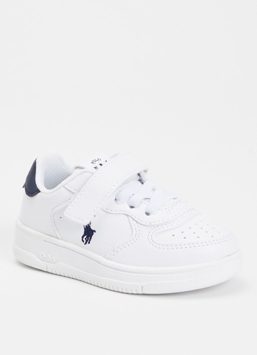 Ralph Lauren Masters Court sneaker met logo - voorkant wit