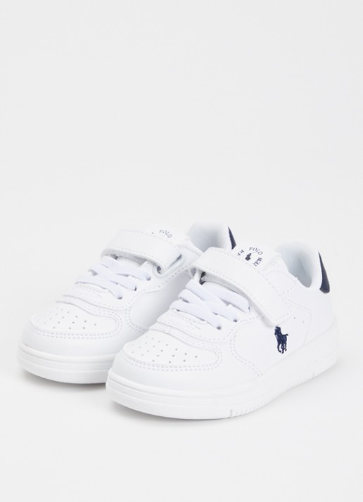 Ralph Lauren Masters Court sneaker met logo - voorkant 2 wit