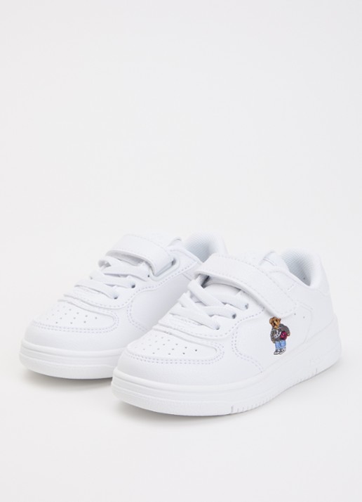 Ralph Lauren Masters Court sneaker met logo  - voorkant 2 wit