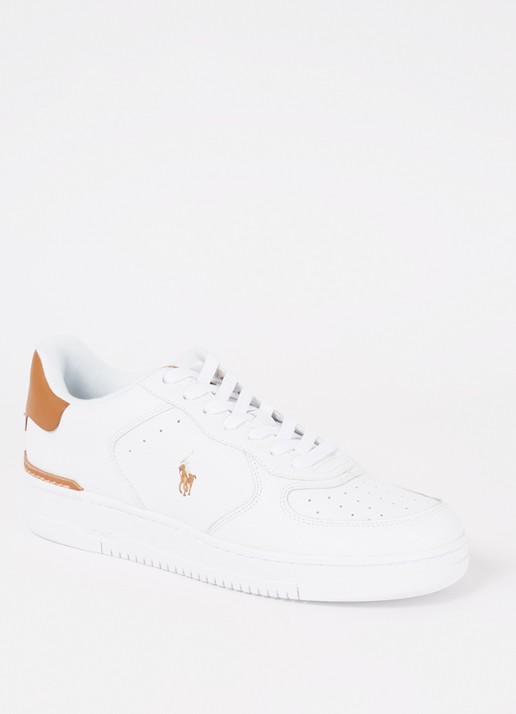 Ralph Lauren Masters Court sneaker van leer met logoborduring