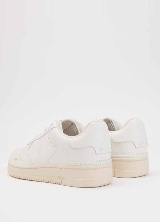 Ralph Lauren Masters Court sneaker van leer met logoborduring - achterkant 5 wit