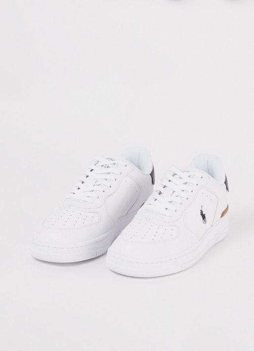Ralph Lauren Masters Court sneaker van leer - detail wit
