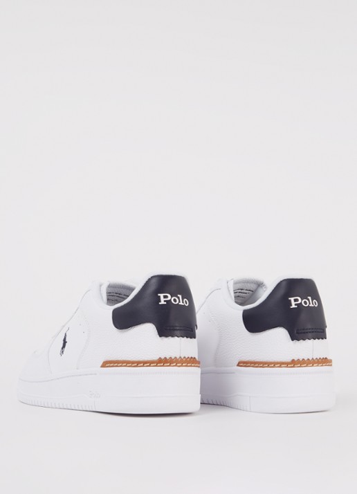 Ralph Lauren Masters Court sneaker van leer - detail 2 wit