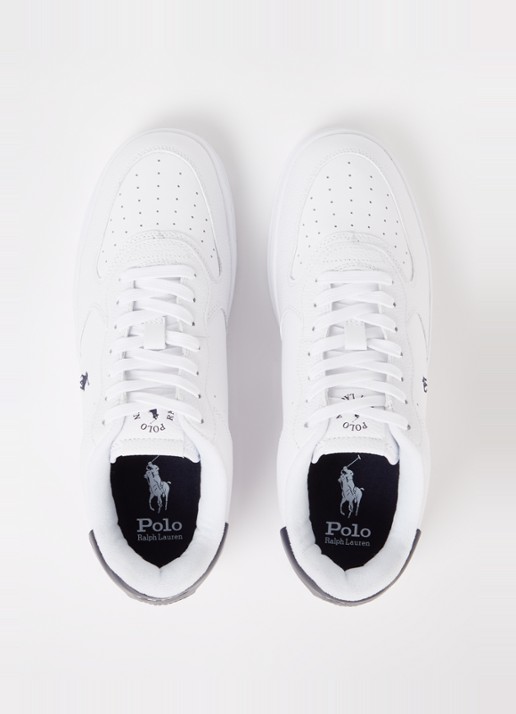Ralph Lauren Masters Court sneaker van leer - detail 3 wit