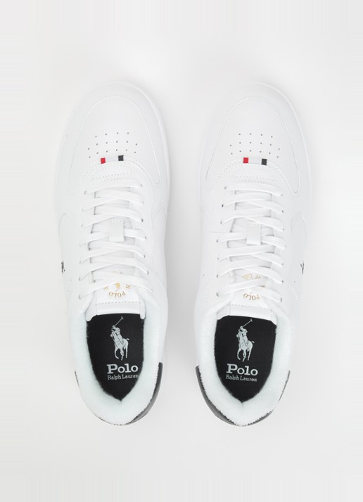 Ralph Lauren Masters Court sneaker van leer - detail 3 wit