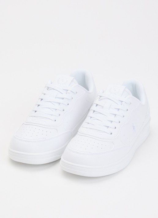 Ralph Lauren Masters Court sneaker van leer  - detail wit