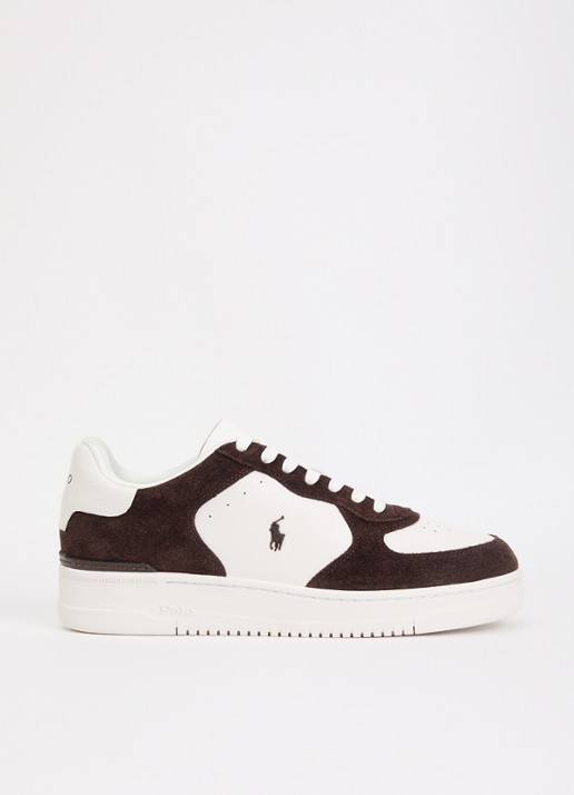 Ralph Lauren Masters sneaker van leer met details van suède