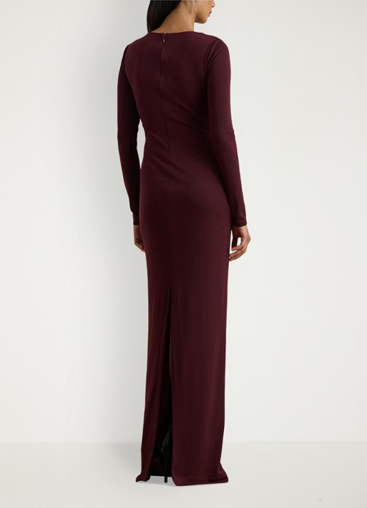 Ralph Lauren Maxi jurk met cut-out detail - achterkant 4 dark garnet / bordeauxrood