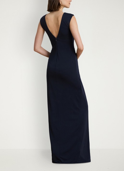 Ralph Lauren Maxi jurk met gespdetai - achterkant 5 lauren navy / donkerblauw