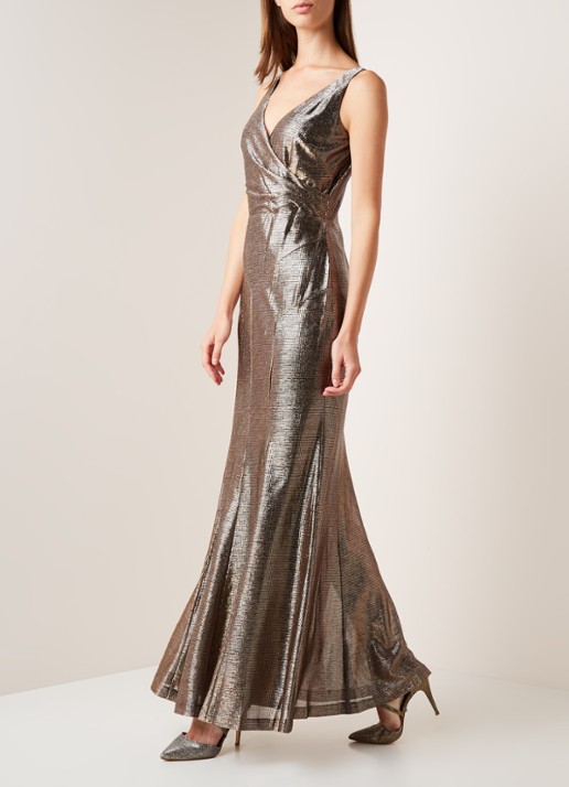 Ralph Lauren Maxi jurk met metallic finish - detail 3 goud
