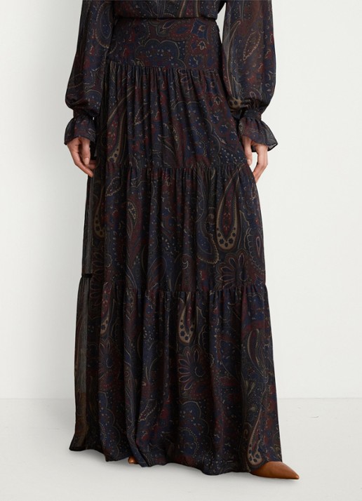 Ralph Lauren Maxi rok met paisley dessin