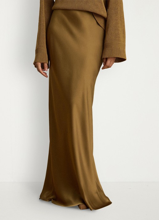 Ralph Lauren Maxi rok van satijn