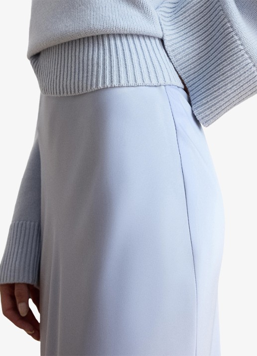 Ralph Lauren Maxi rok van satijn - detail 2 icy blue / blauw