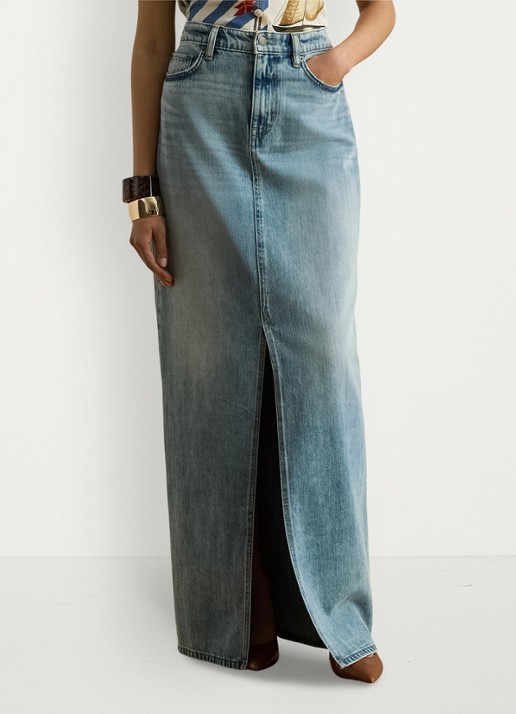 Ralph Lauren Maxi spijkerrok met split