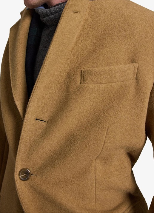 Ralph Lauren Melton mantel in wolblend met steekzakken - detail 5 camel / camel