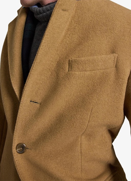 Ralph Lauren Melton mantel in wolblend met steekzakken - detail 3 camel-2wb2