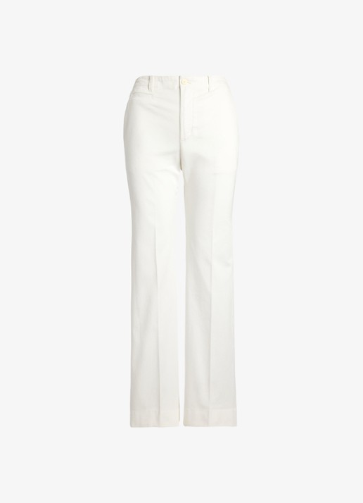 Ralph Lauren Mid waist flared fit broek met steekzakken - voorkant 2 wit