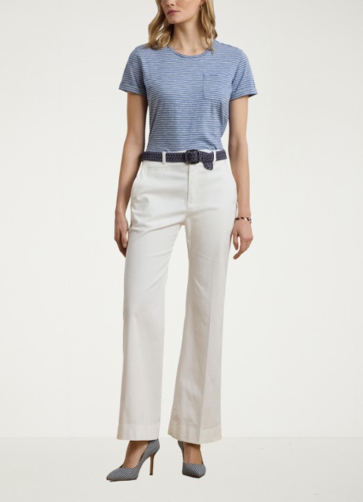 Ralph Lauren Mid waist flared fit broek met steekzakken - voorkant 3 wit