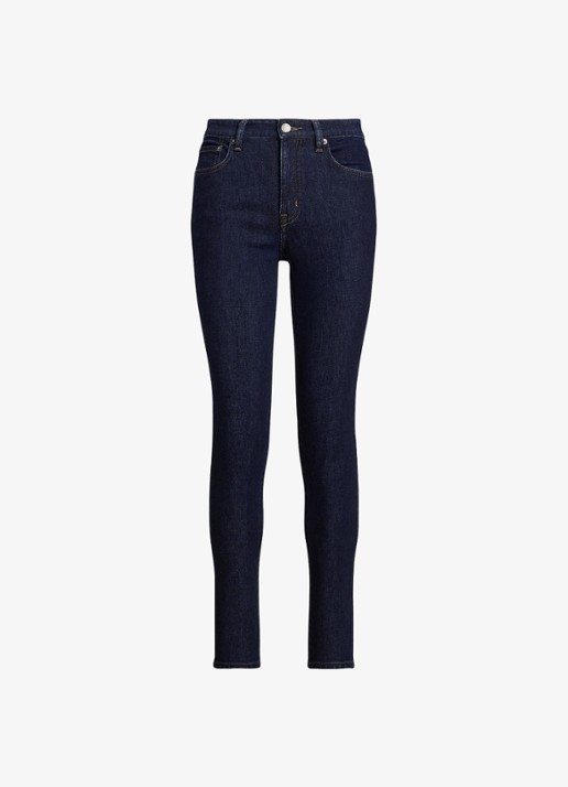 Ralph Lauren Mid waist slim fit jeans met donkere wassing - voorkant 4 rinse wash / indigo
