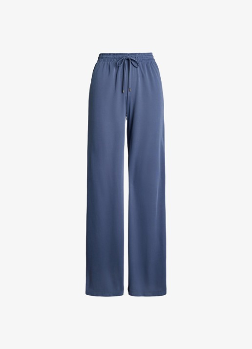 Ralph Lauren Mid waist wide fit broek met steekzakken - voorkant 4 blauw
