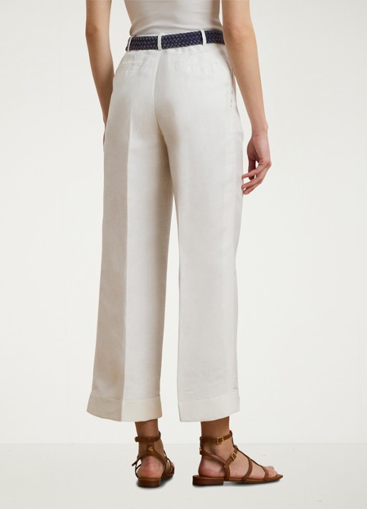 Ralph Lauren Mid waist wide fit broek met steekzakken - achterkant 3 wit