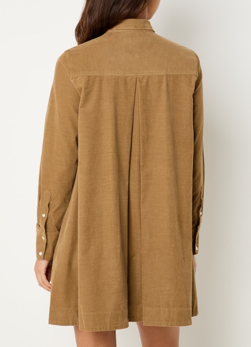 Ralph Lauren Midi A-lijn jurk van corduroy met logoborduring - achterkant 4 orange