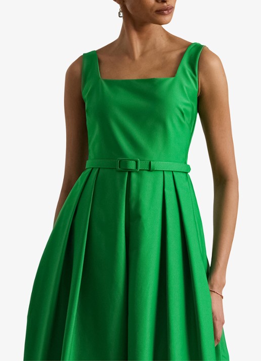 Ralph Lauren Midi jurk met ceintuur en steekzakken - detail 4 stem / groen