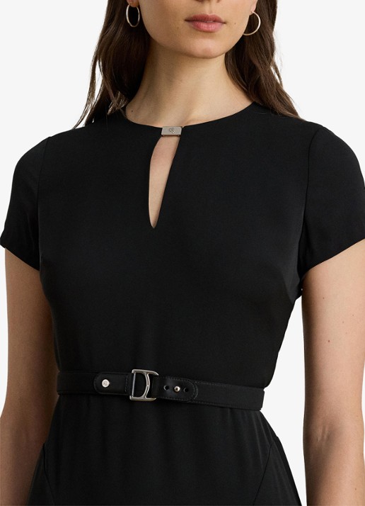 Ralph Lauren Midi jurk met gesp - detail 2 zwart