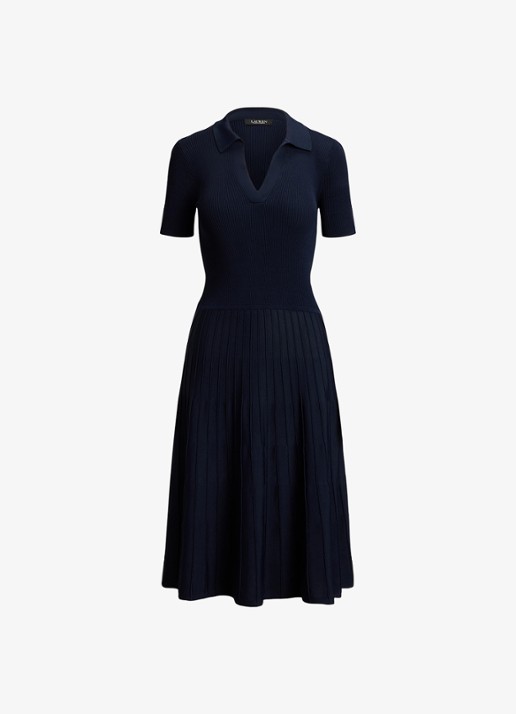 Ralph Lauren Midi jurk met ribstructuur