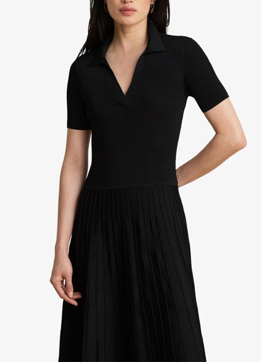 Ralph Lauren Midi jurk met ribstructuur