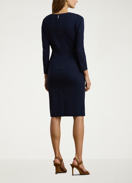 Ralph Lauren Midi jurk met sierknopen - achterkant 3 middengrijs