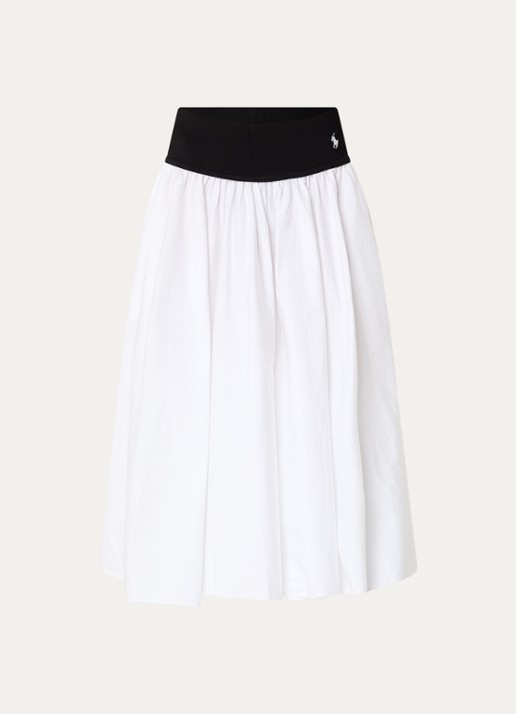 Ralph Lauren Midi rok met logo - voorkant 3 wit