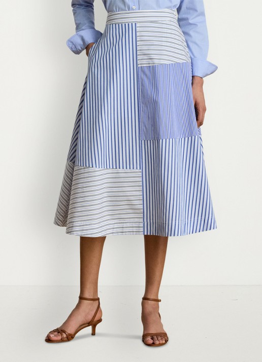 Ralph Lauren Midi rok met streepprint