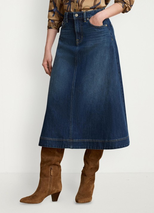 Ralph Lauren Midi spijkerrok in lyocellblend