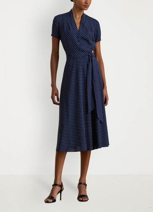 Ralph Lauren Midi tuniekjurk met stippenprint en ceintuur