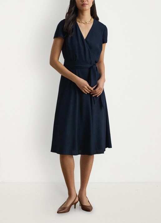 Ralph Lauren Midi wikkeljurk met strikceintuur