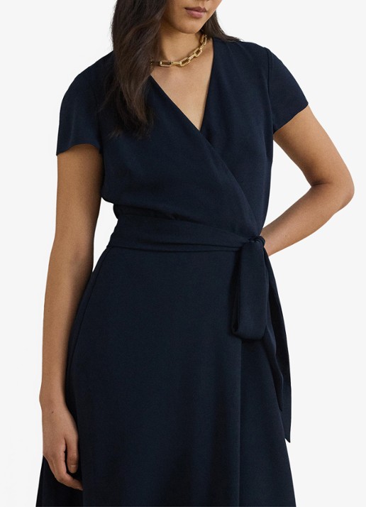 Ralph Lauren Midi wikkeljurk met strikceintuur