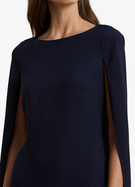 Ralph Lauren Mini jurk met cape en stretch - detail 3 lighthouse navy / donkerblauw