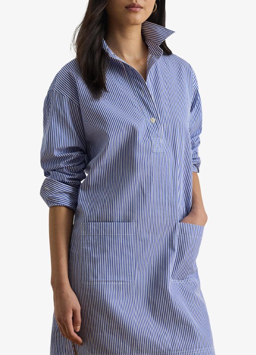 Ralph Lauren Mini tuniekjurk met streepprint - detail 3 blue white 2wdc / blauw