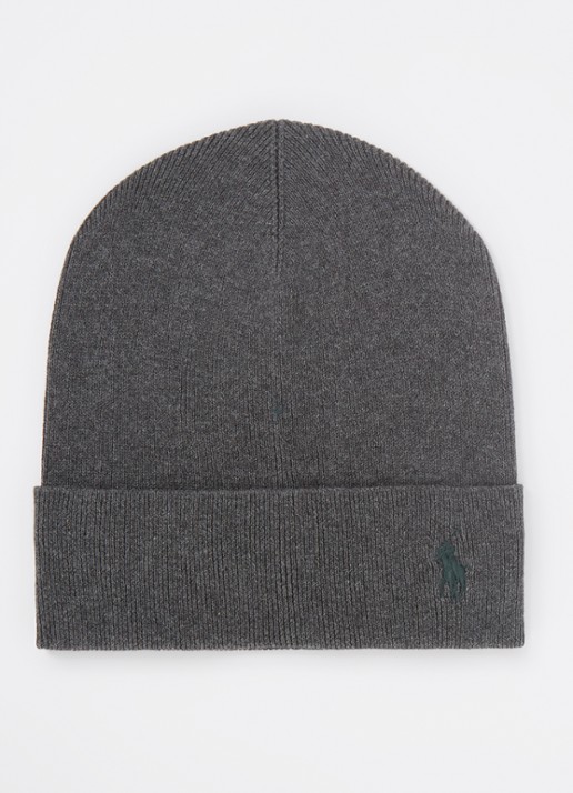 Ralph Lauren Muts met logoborduring - voorkant antraciet