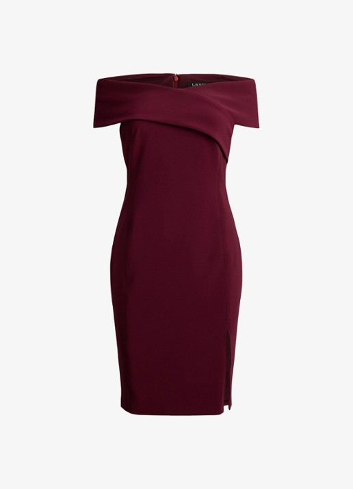 Ralph Lauren Off shoulder mini jurk met split