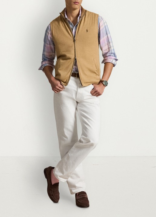 Ralph Lauren Omkeerbare bodywarmer in wolblend - voorkant 2 bruin