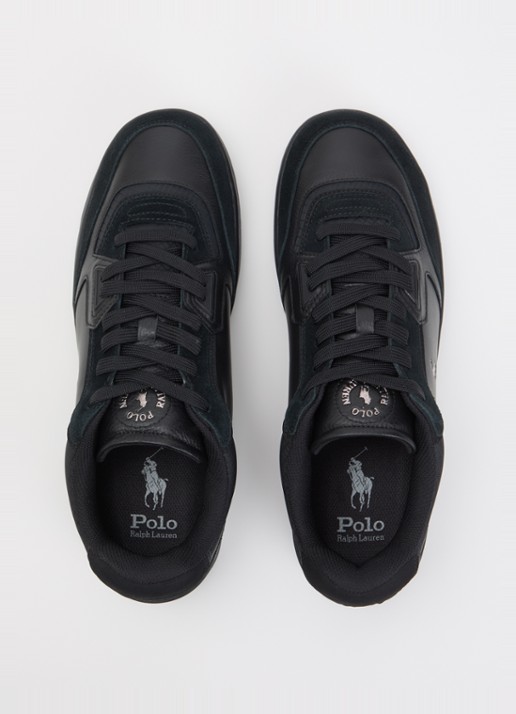 Ralph Lauren Open Masters sneaker van leer met logo - detail 4 zwart