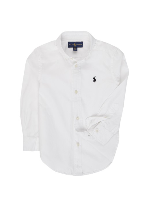 Ralph Lauren Overhemd met logoborduring - voorkant 2 wit
