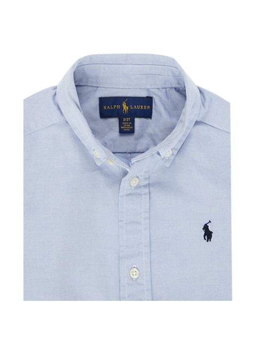 Ralph Lauren Overhemd met logoborduring - detail 3 lichtblauw